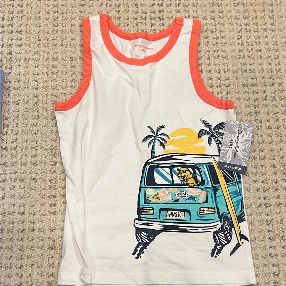 NWT Tommy Bahama Kids Tank Top with Surf Van Design Size S (5-6)